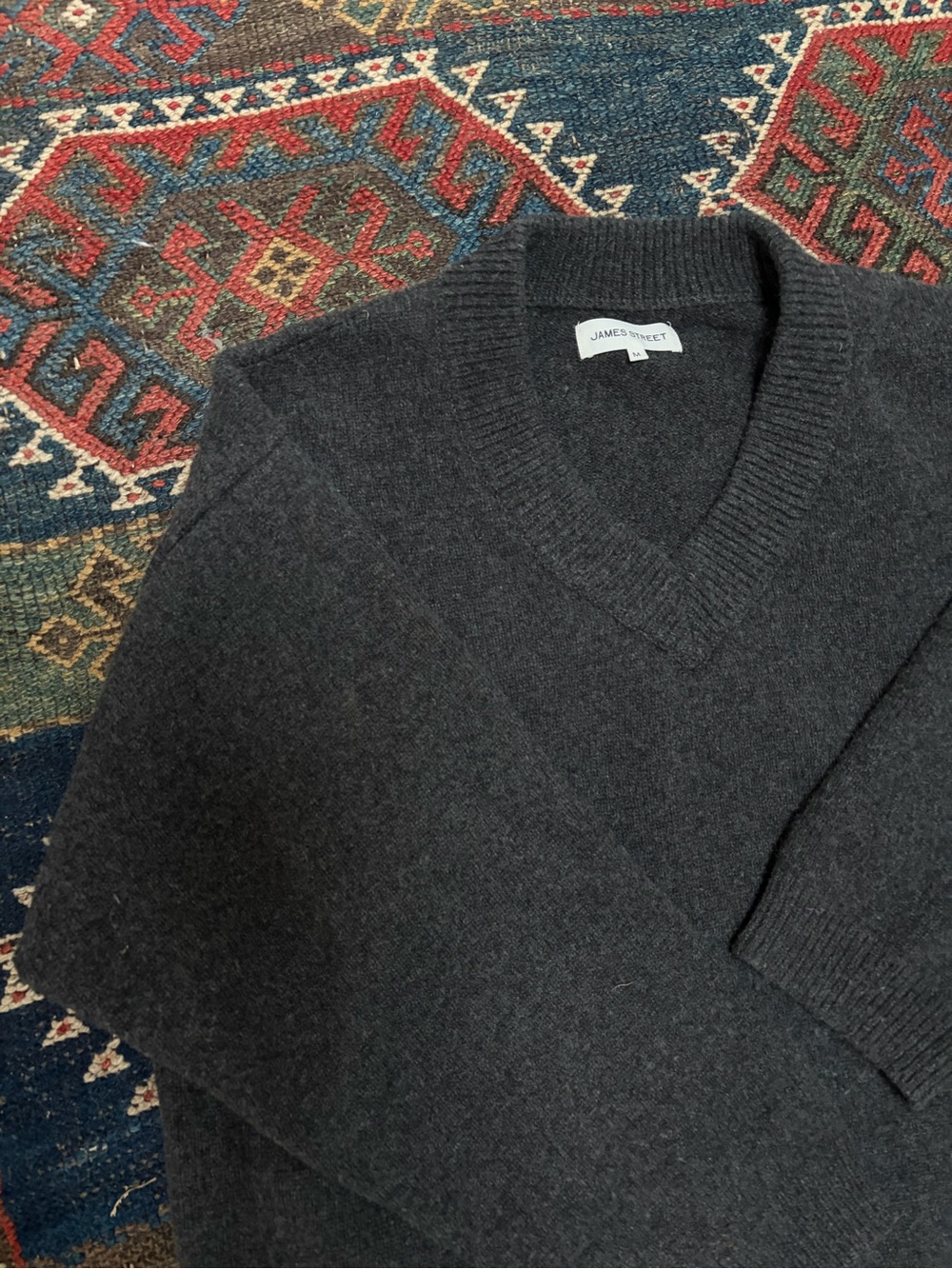 Women's James Perse V-Neck Sweater in Charcoal Gray